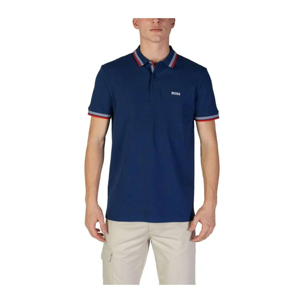 Hugo Boss Bomull Polo Skjorta Kortärmad Blue, Herr