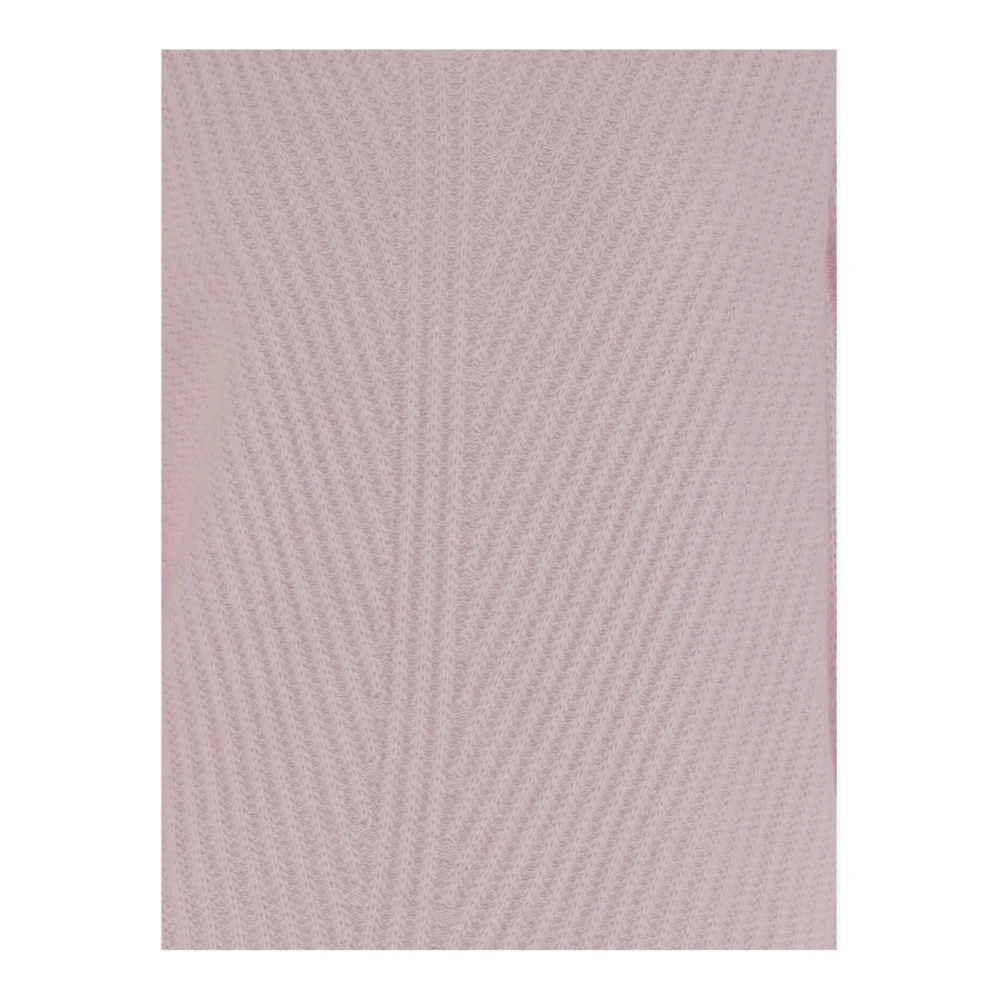 allude Geribbelde Cashmere V-Hals Trui Roze Pink Dames
