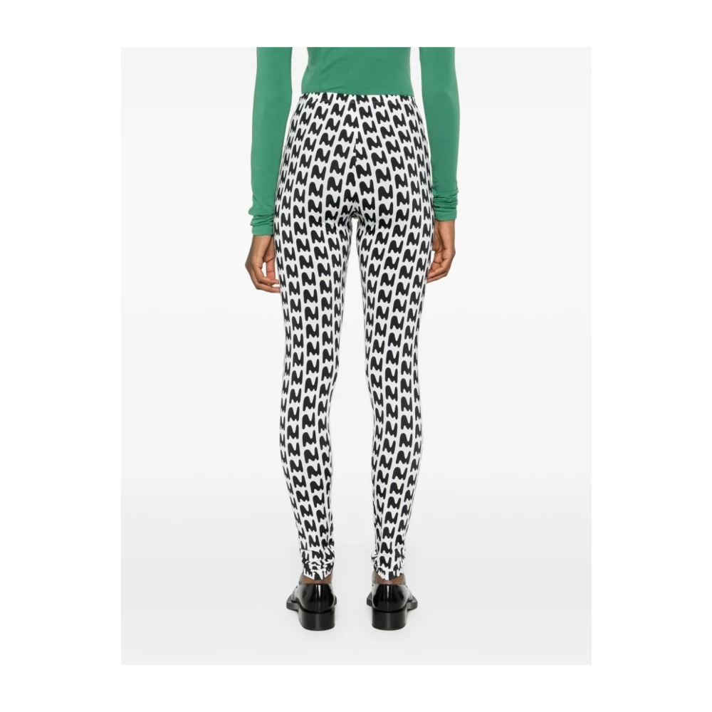 Msgm Elastische katoenen broek met logoprint Black Dames