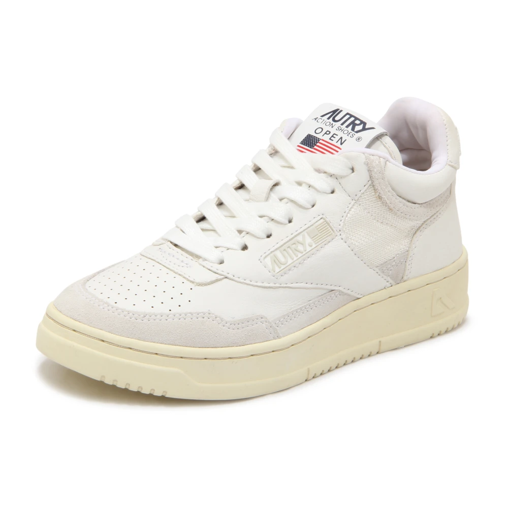 Autry Open Mid Heren Schoenen Wit