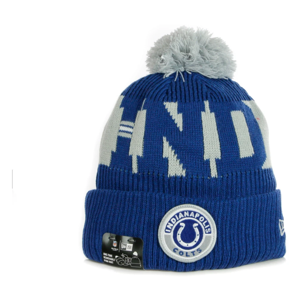 New Era Men's Blue Accessories, One Size, Nfl Pom Pom Hat In Team Colors