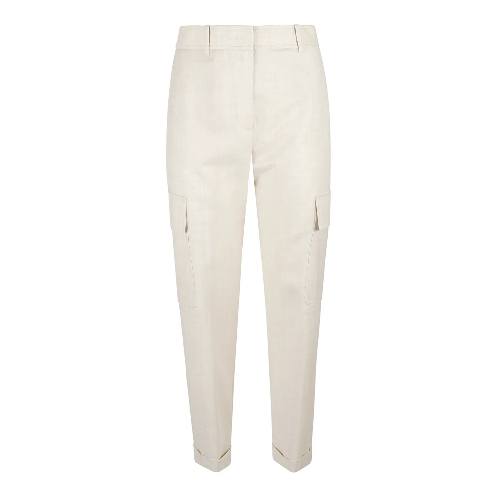Eleventy Crème Wol Kasjmier Broek Made in Italy Beige Dames