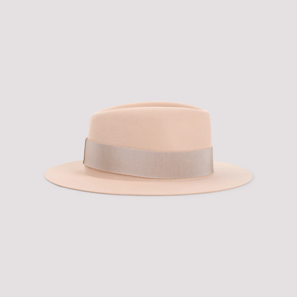Maison Michel Beige Wollen Vilten Hoed Beige Dames