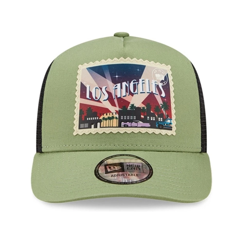 new era Groene Los Angeles Ansichtkaart Trucker Cap Green Heren