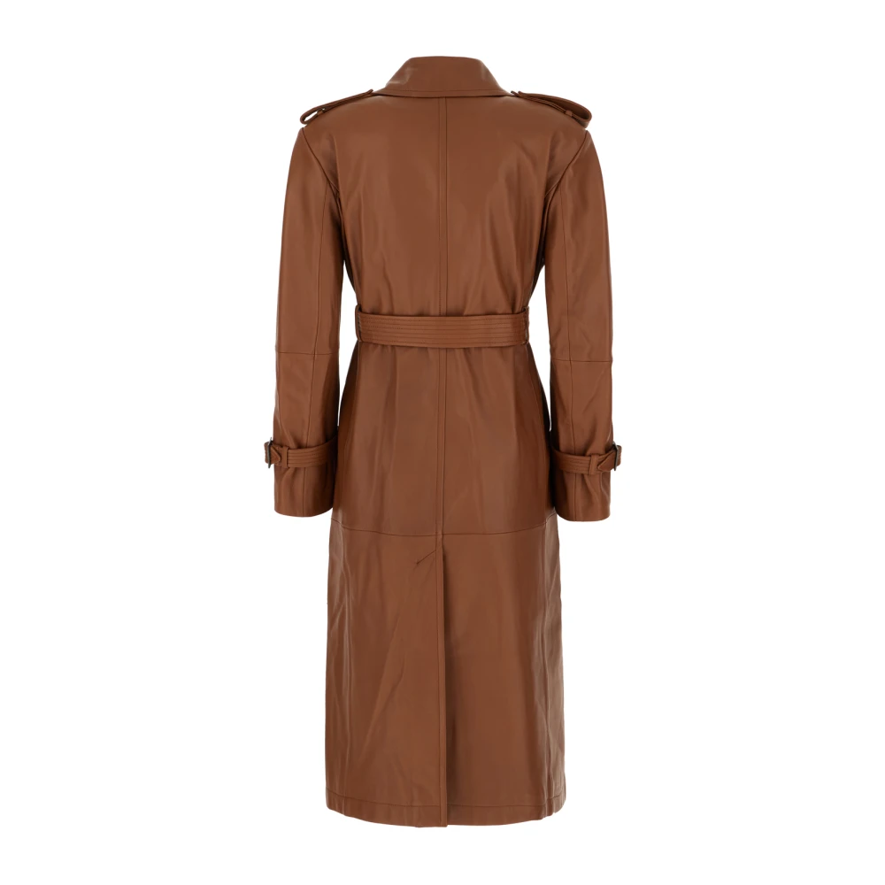 Max Mara Studio Leren Jassen en Schoenen Collectie Brown Dames