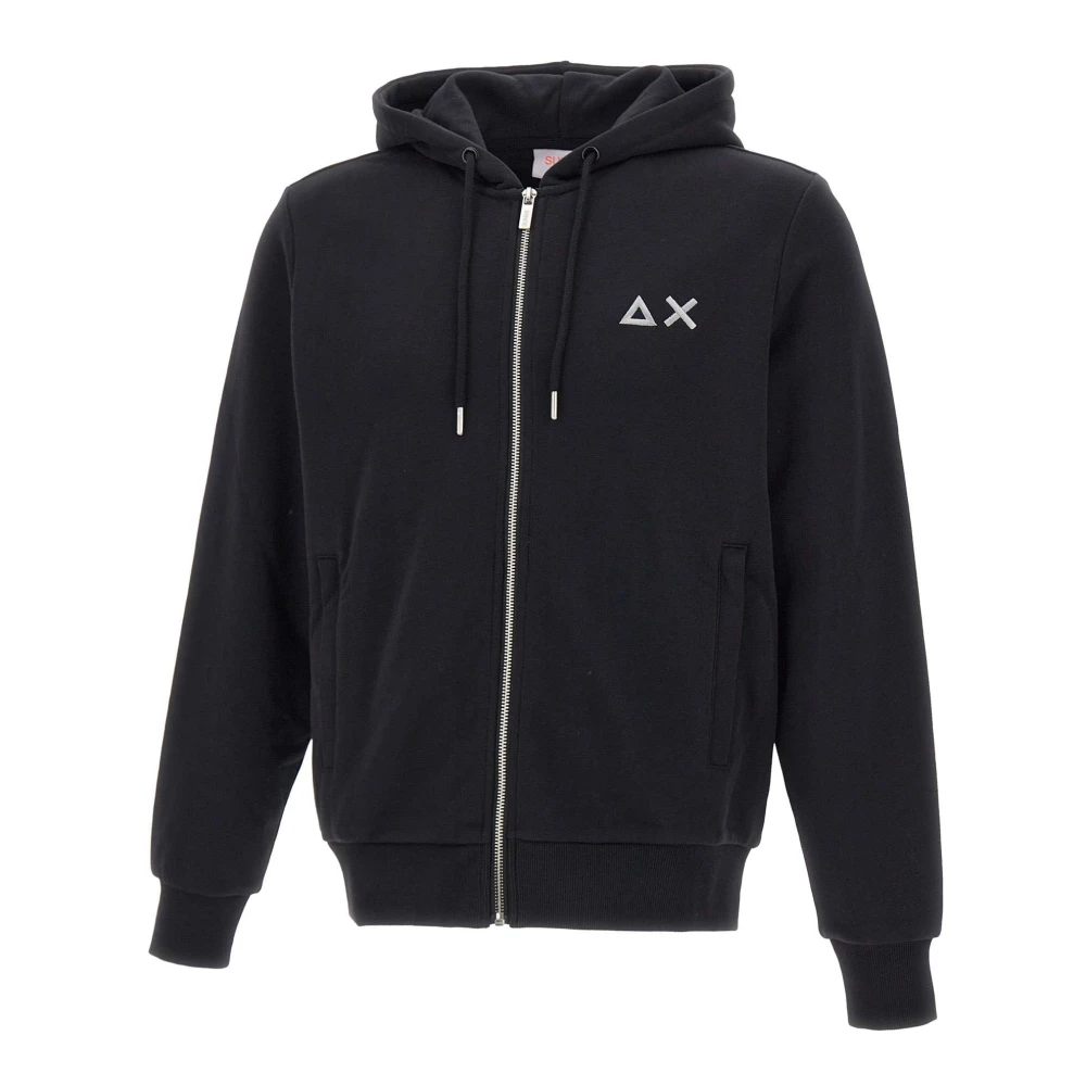 Sun68 Men's Black Hood Zip Basic - Zip-Throughs - S - Sweatshirts & Hoodies