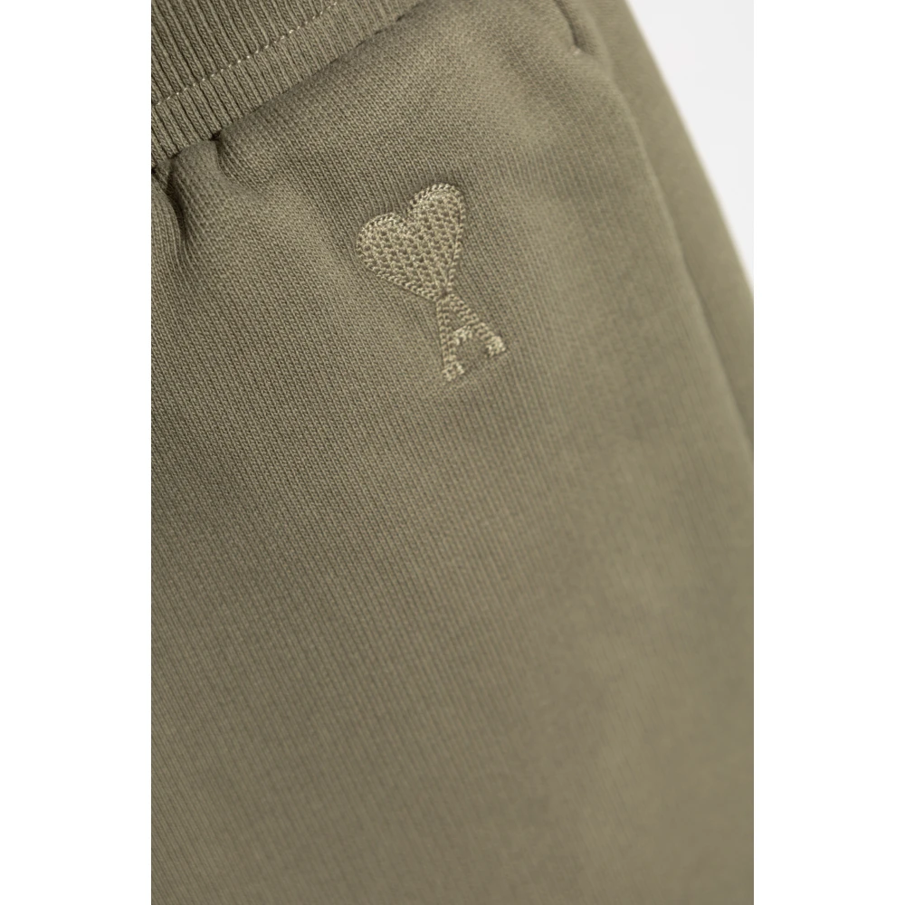 Ami Paris Logo Shorts Green Heren