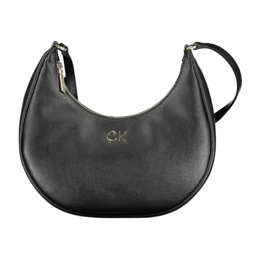 Calvin Klein , Shoulder Bags, Female, Black, One Size, Black Shoulder Bag With Adjustable Handle