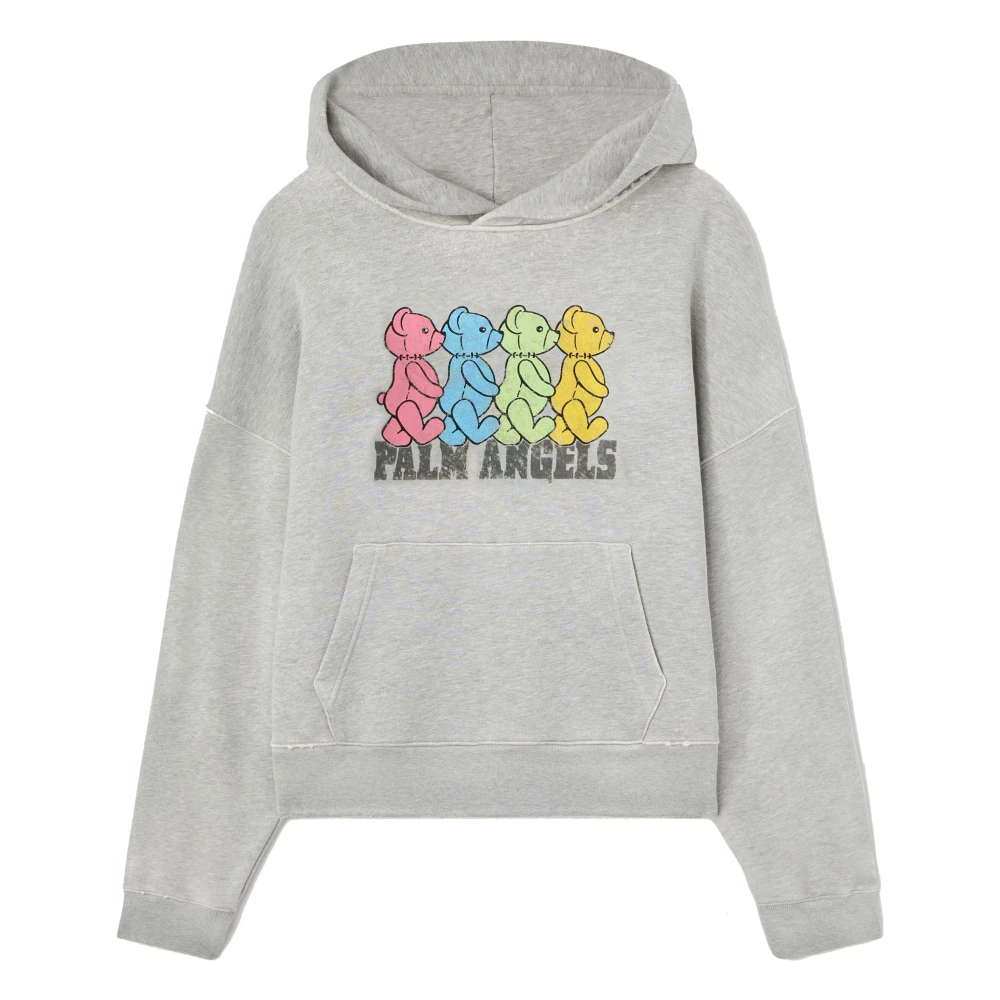 Palm Angels Grijs Melan Crossroads Bears Hoody Gray Heren