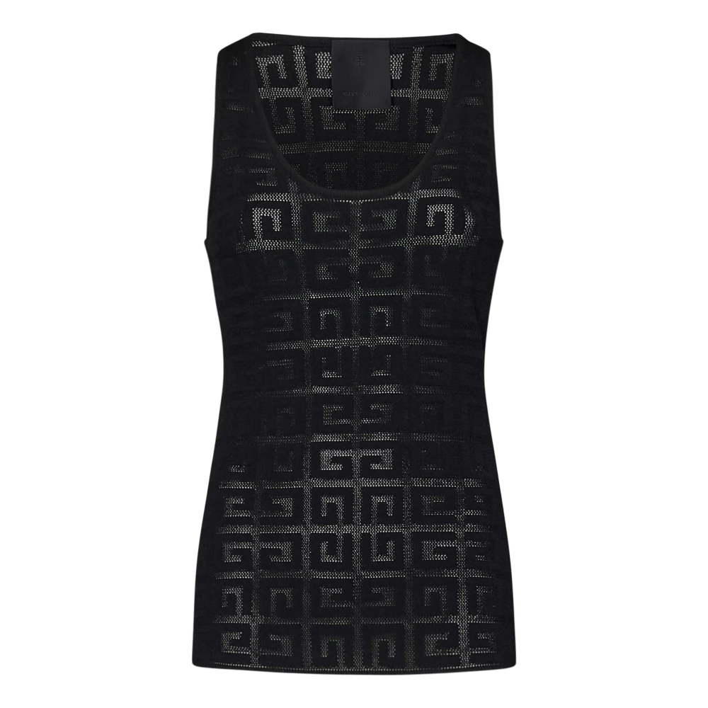 Givenchy Slim-fit tanktop met 4G-motieven Black Dames