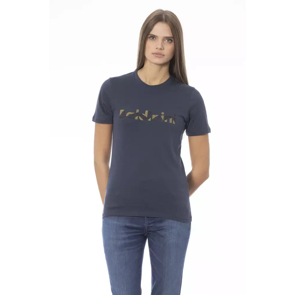 Baldinini Trendy Blauwe Katoenen Tops T-Shirt Gray Dames