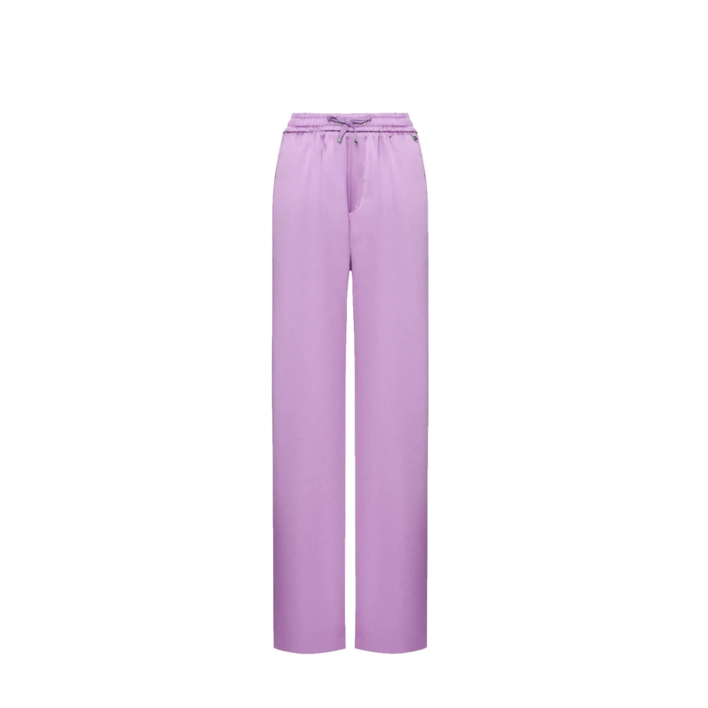 Herno Vrouw Purper Broeken Dames, Paars, M, Polyester, High-Waist Palazzo Broek