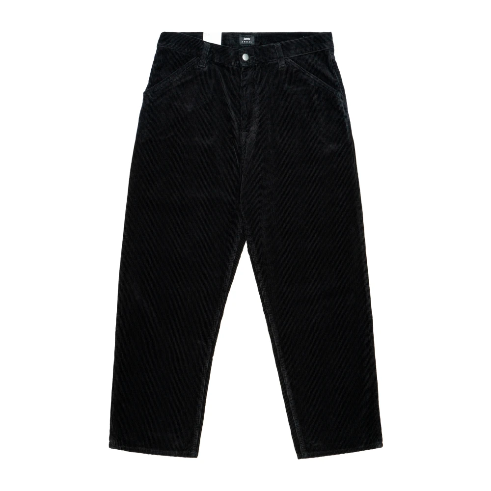 Edwin Wijde Pijp Ribfluwelen Katoenen Broek Black Heren