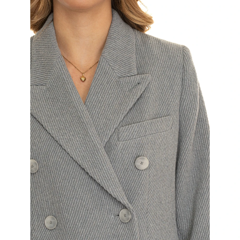 Emporio Armani Klassieke Wol Winterjas Gray Dames