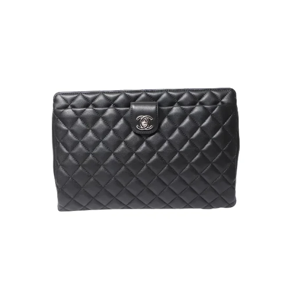 Chanel Vintage Pre-owned Leather clutches Black Dames