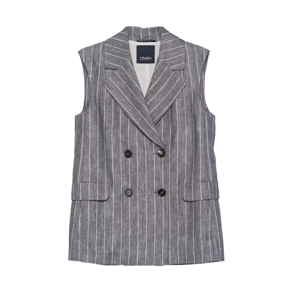 Max Mara Women's Blue Waistcoats, Xs, Vests