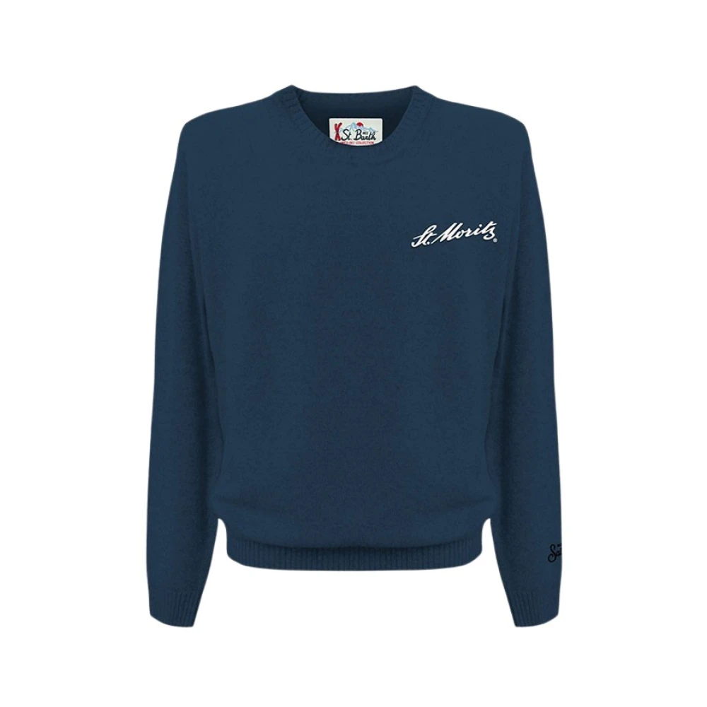 MC2 Saint Barth Heren Heron Light Geborduurde Trui Blue Heren
