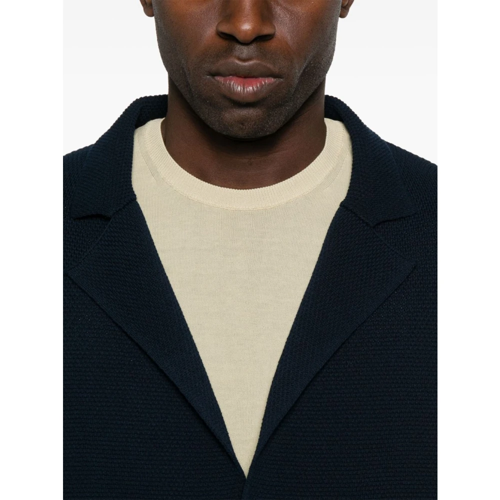 Daniele Fiesoli Blauwe Jas Knoopsluiting Zakken Blue Heren