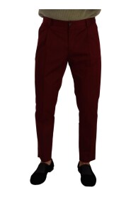 Dark Red Cotton Mens Chinos Trouser Dress Pants