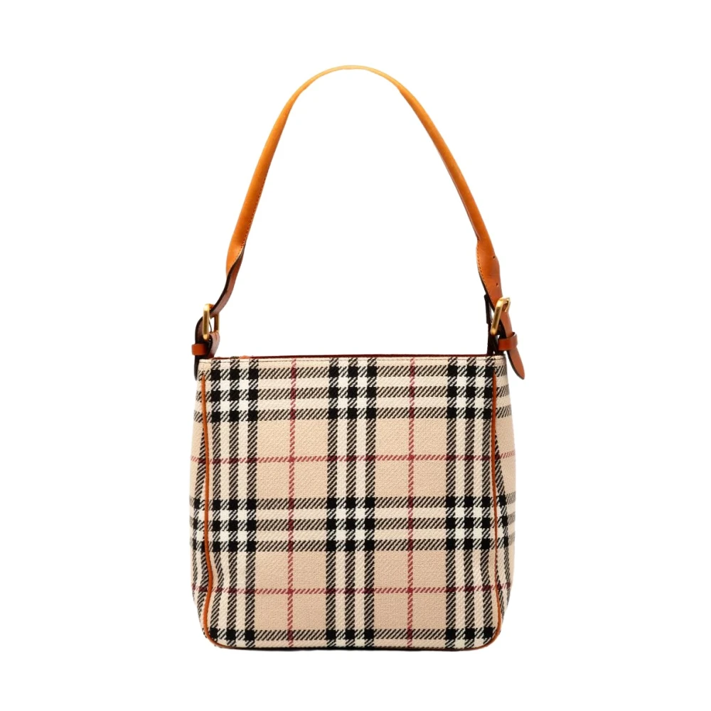 Burberry Vintage Women's Brown Pre-Owned Haymarket Check Shoulder Bag