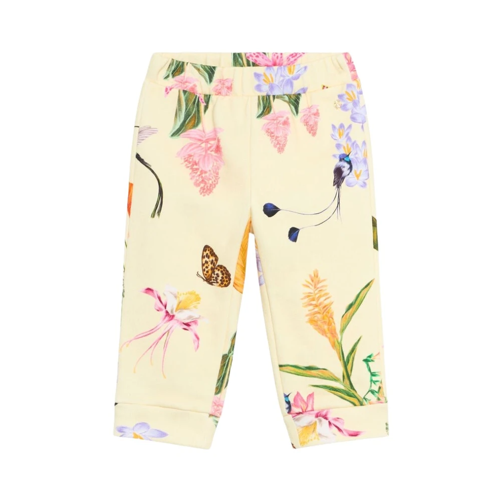 Roberto Cavalli Girls Yellow Trousers, 6 M, Florentine Bloom Leggings