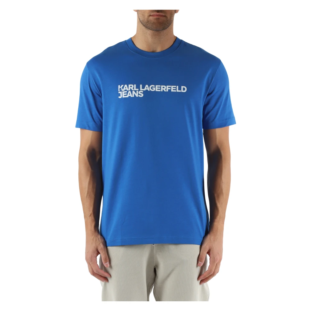 Karl Lagerfeld Biologisch Katoen Regular Fit T-shirt Blue Heren
