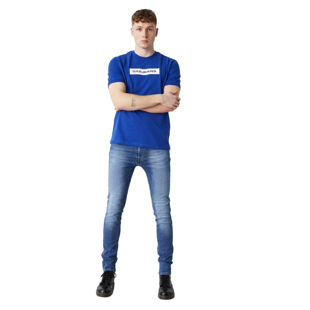 GAS Slim-fit Denim Broek Blue Heren