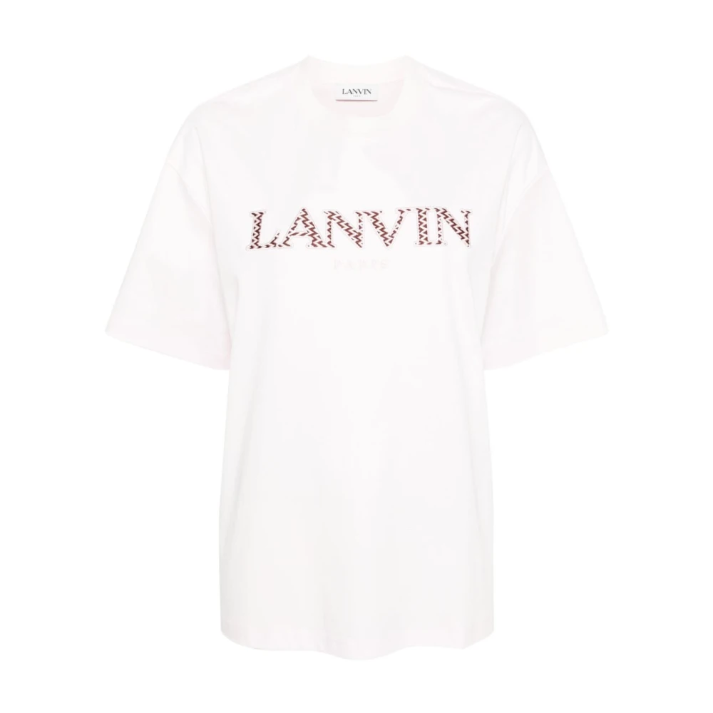 Lanvin Roze T-shirts en Polos met Logo Patches Pink Dames