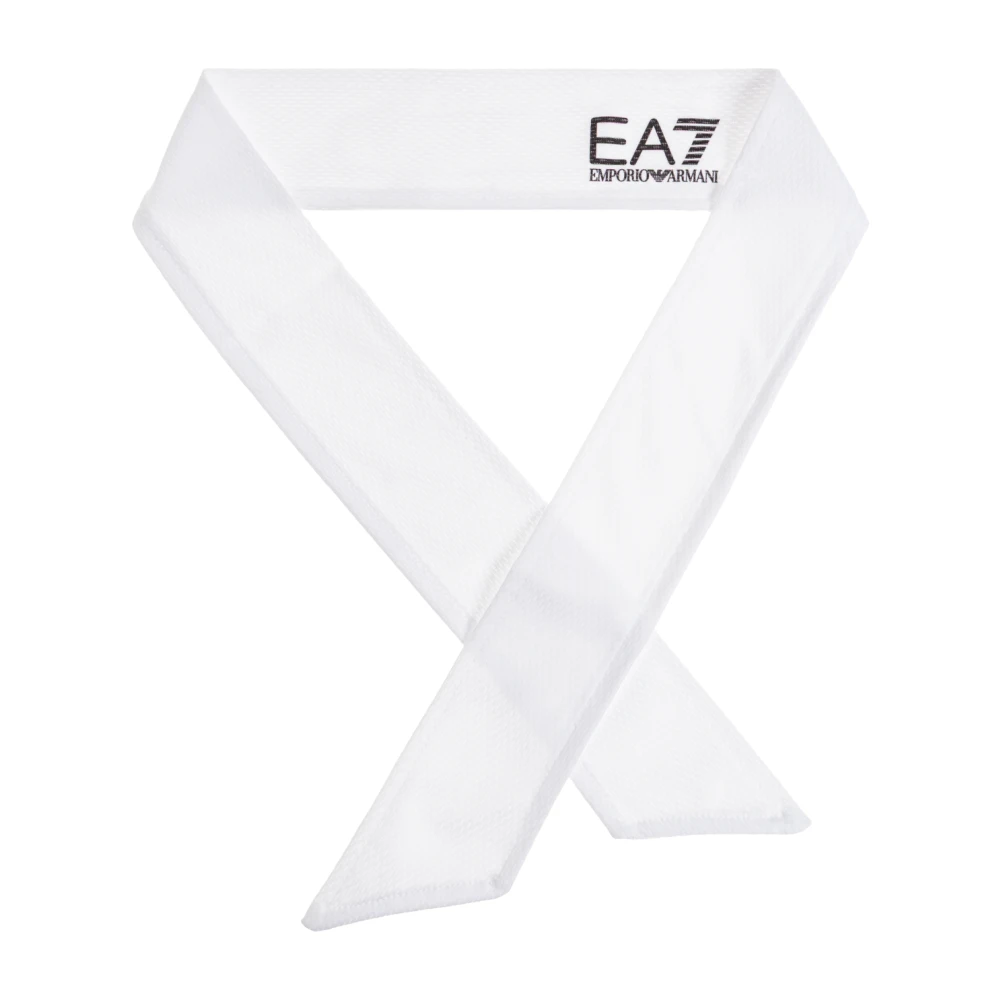 Emporio Armani Ea7 Unisex Bianco Fascia Tecnica Tennis Pro In Tessuto Tecnico