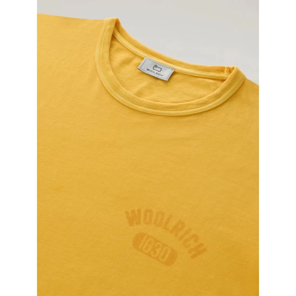 Woolrich Gedragen geverfd logo T-shirt Yellow Heren