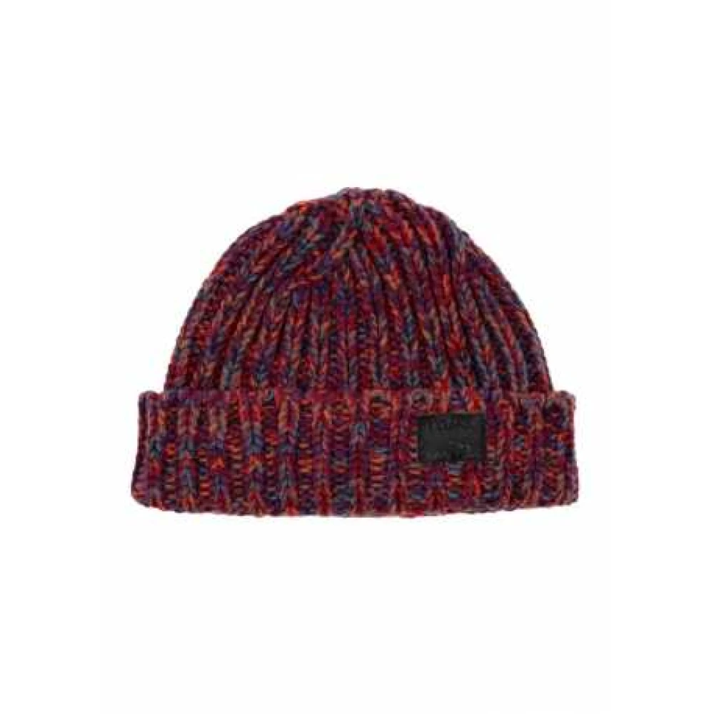 Paul Smith Luxe wollen muts met gedraaide garens Red Unisex