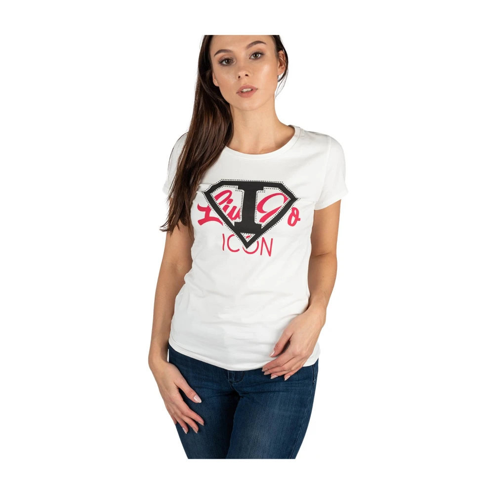 Liu Jo Aansluitend Ronde Hals T-Shirt White Dames