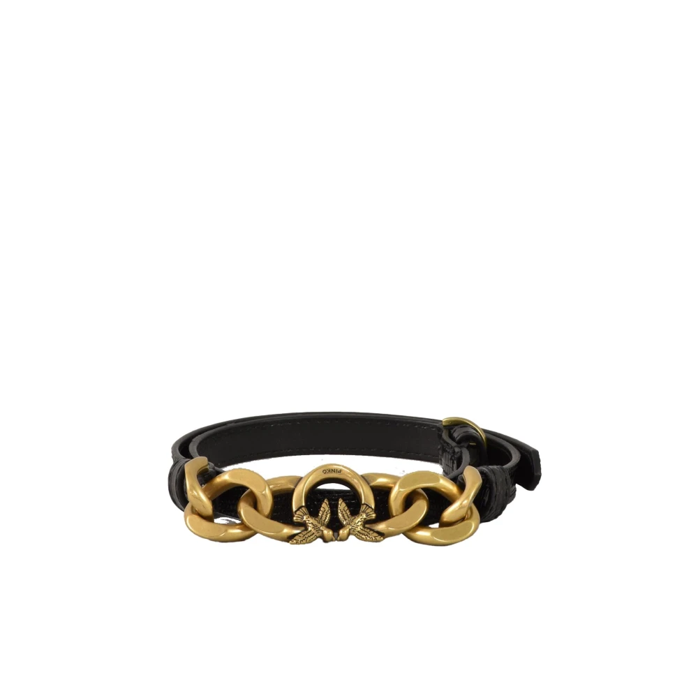 Pinko Leren Riem Black Dames