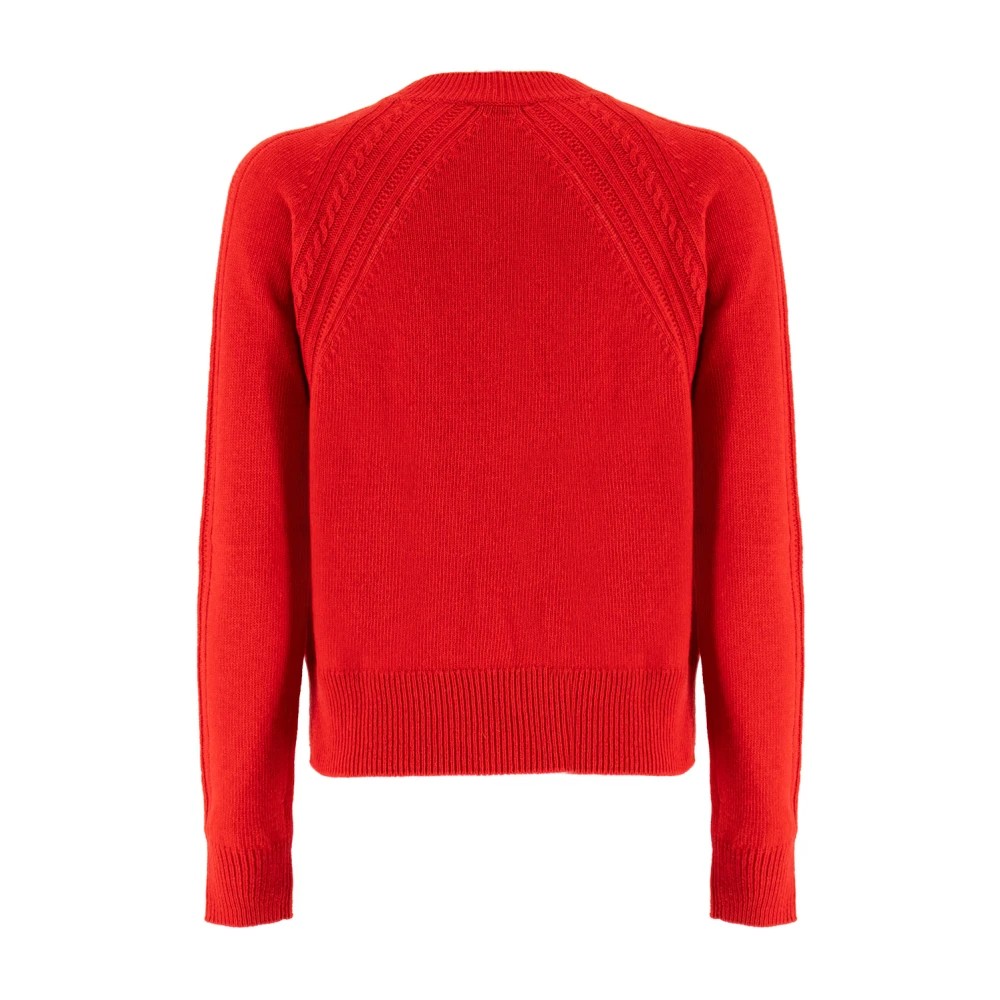 Ermanno Scervino Fijn Gebreide Bloemen Trui Red Dames