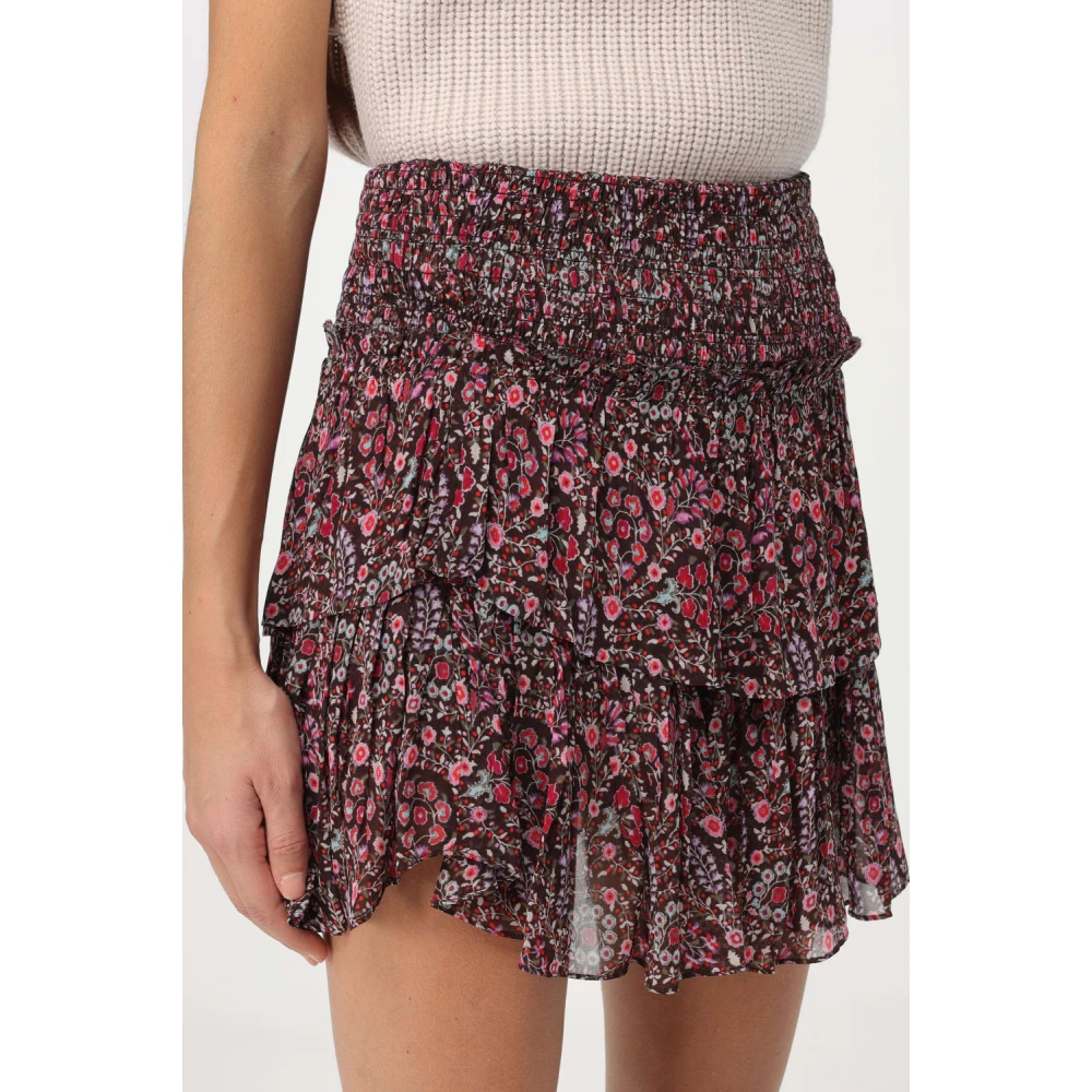 Isabel Marant Étoile Bloemenprint Ruffle Rok Brown Dames