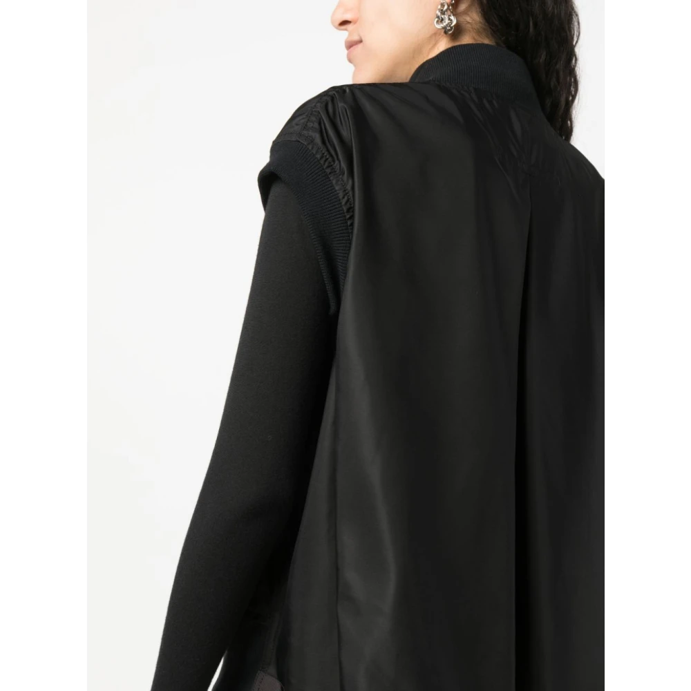 Sacai Zwarte Logo Sweaters Black Dames