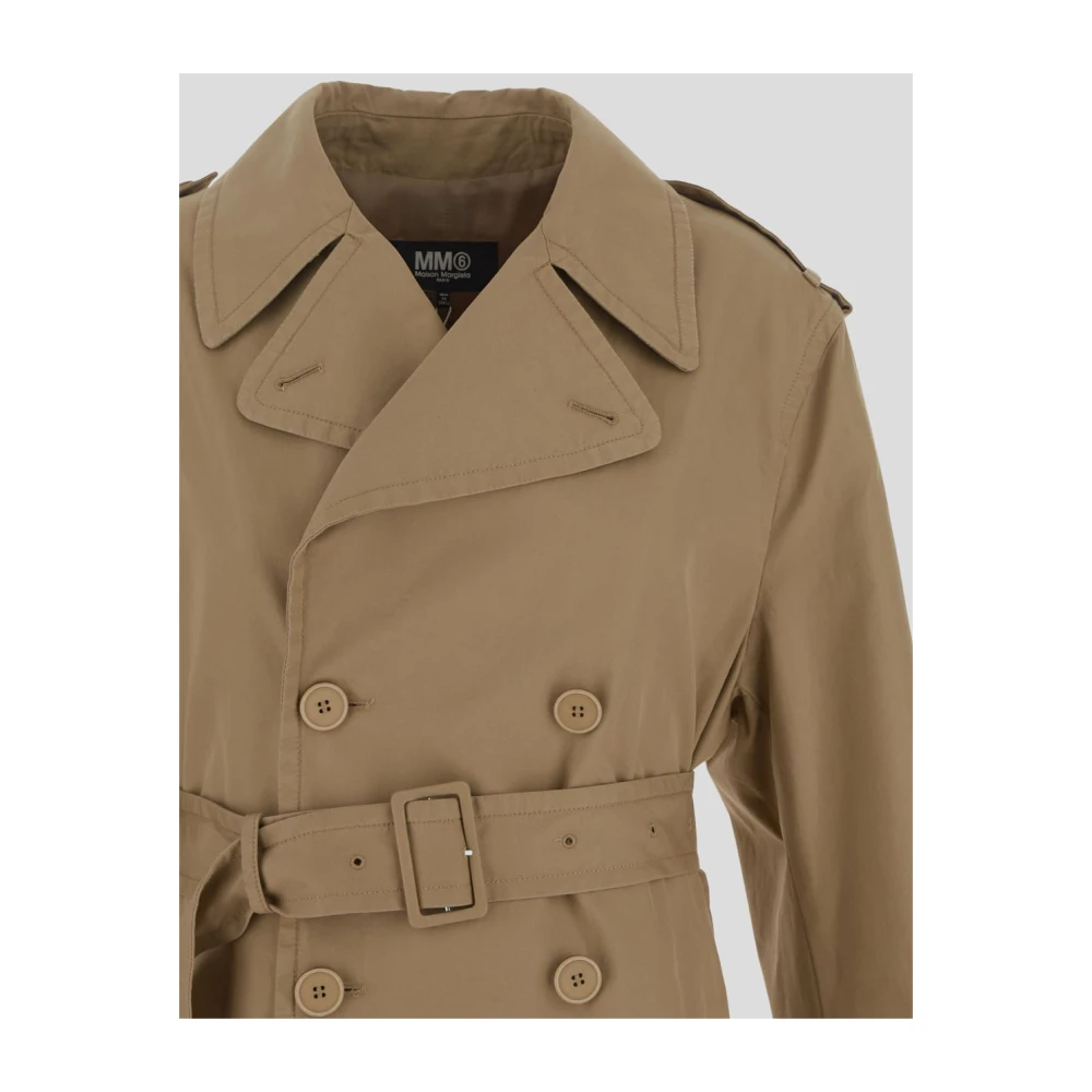 MM6 Maison Margiela Klassieke Trenchcoat Beige Dames