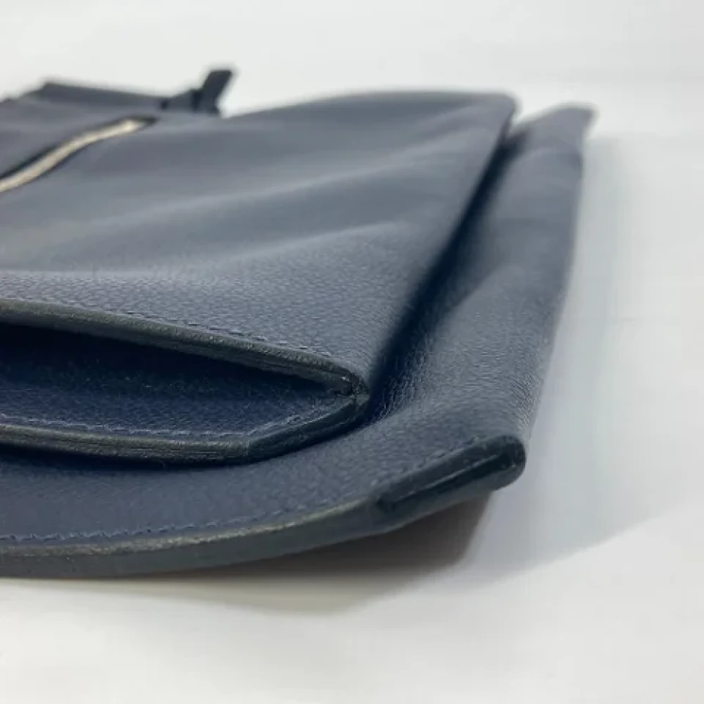 Hermès Vintage Pre-owned Leather shoulder-bags Blue Heren