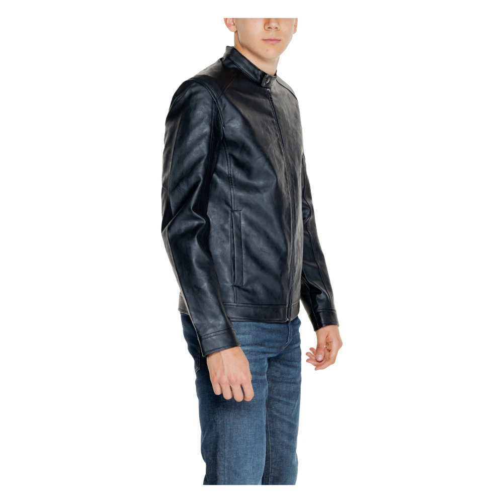 jack & jones Stijlvolle Heren PU Jas Black Heren