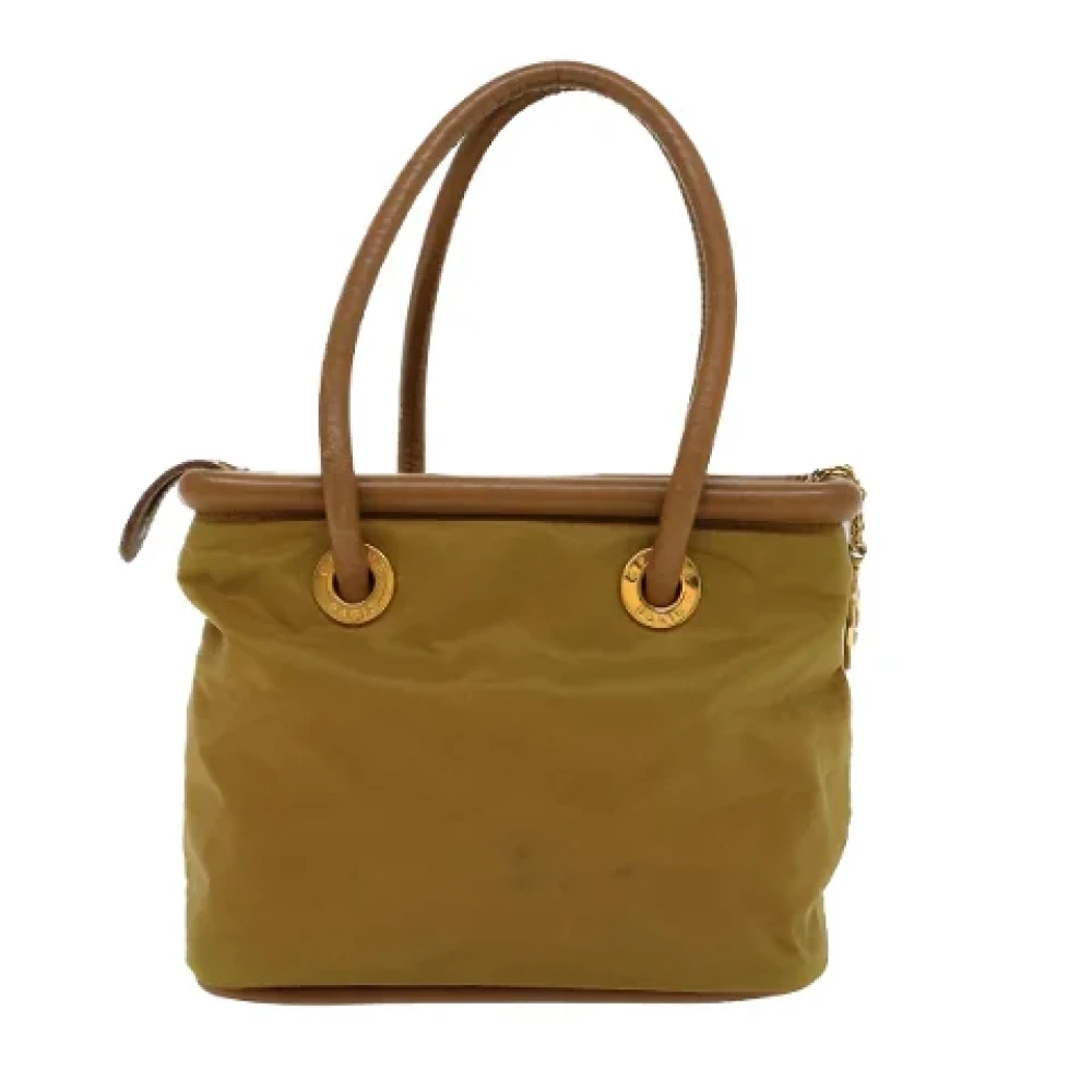 Celine Vintage Pre-owned Fabric handbags Green Dames