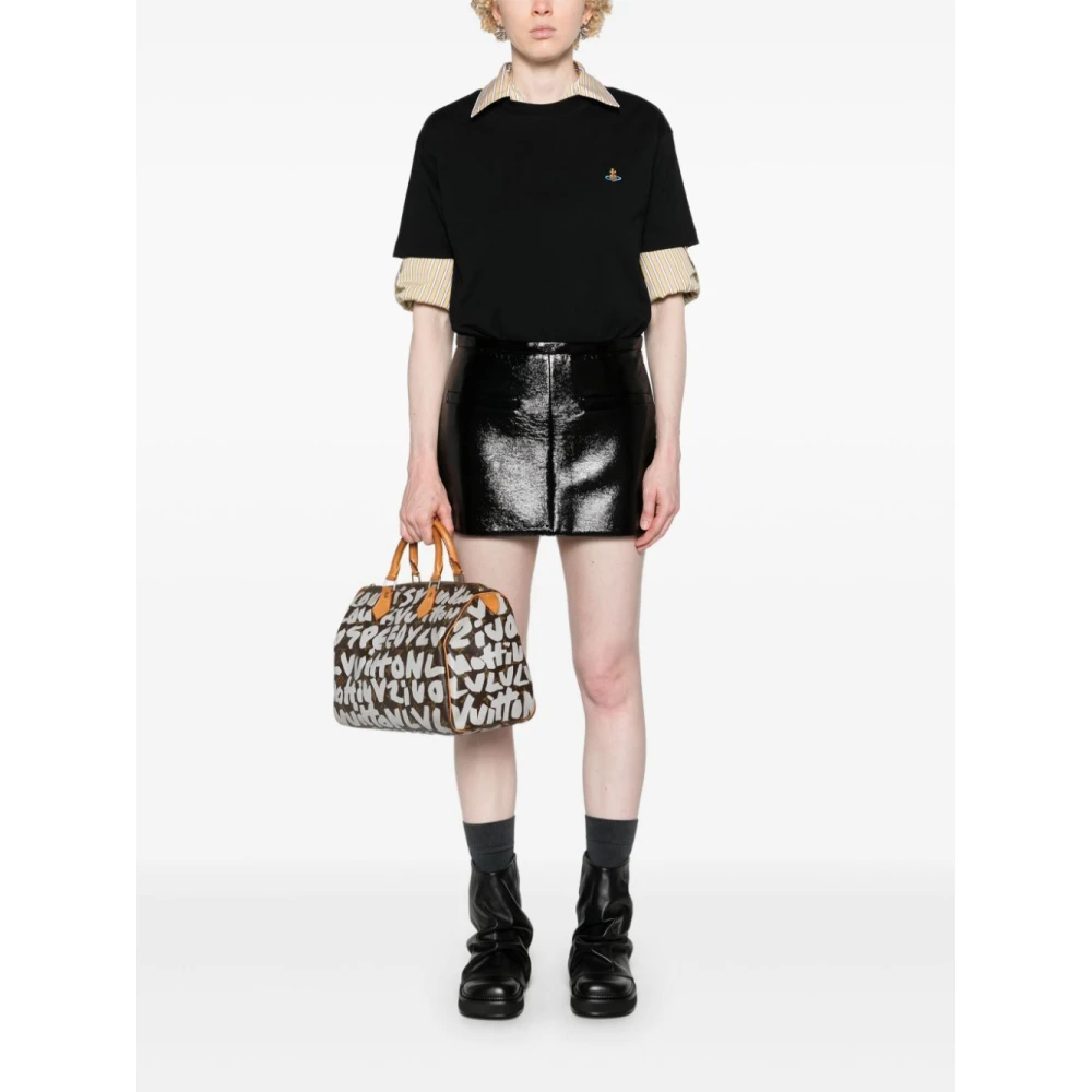 Vivienne Westwood Zwarte Katoenen Orb Logo T-shirts Black Dames