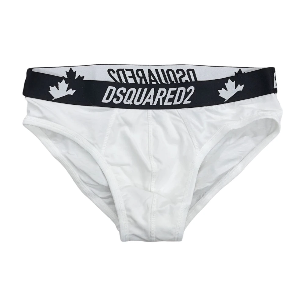 Dsquared2 Mannelijk Wit Ondergoed Heren, S, Katoen, Canadian Logo Slip