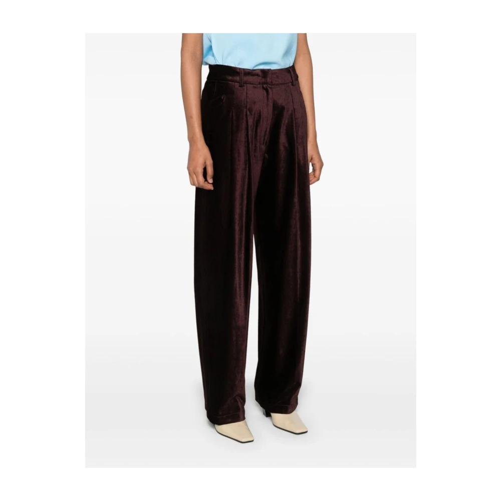 Forte Bruine Fluwelen Wijde Broek Brown Dames