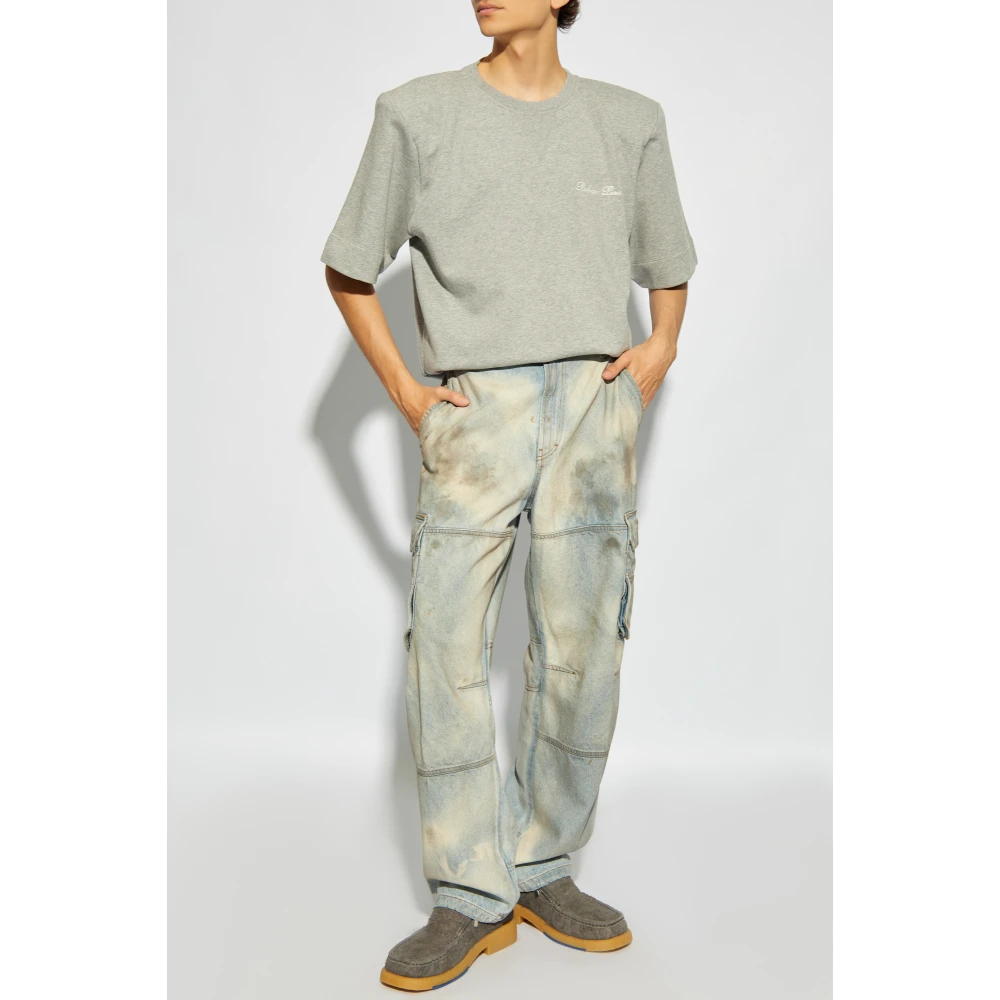 Balmain T-shirt met Logo Gray Heren
