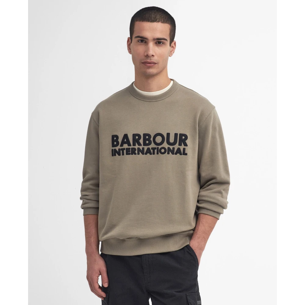 Barbour Otis Logo Sweatshirt Brindle Green Heren