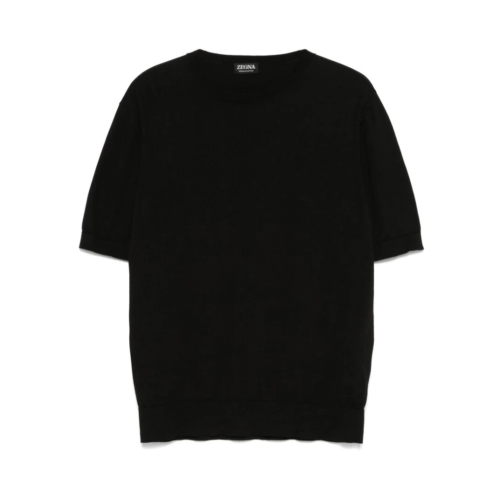 Zegna - Tops > T-Shirts - Black - Zegna - Modalova
