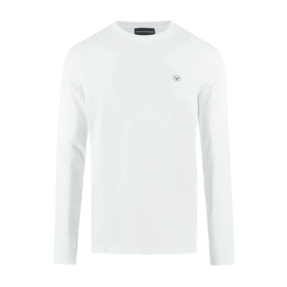 Emporio Armani Logo LS Katoenen T-Shirt White Heren