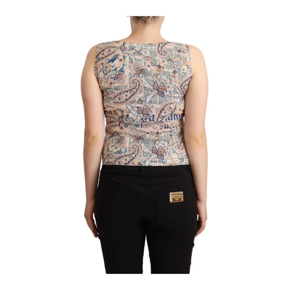 John Galliano Multicolor Mouwloos V-hals Tanktop Multicolor Dames