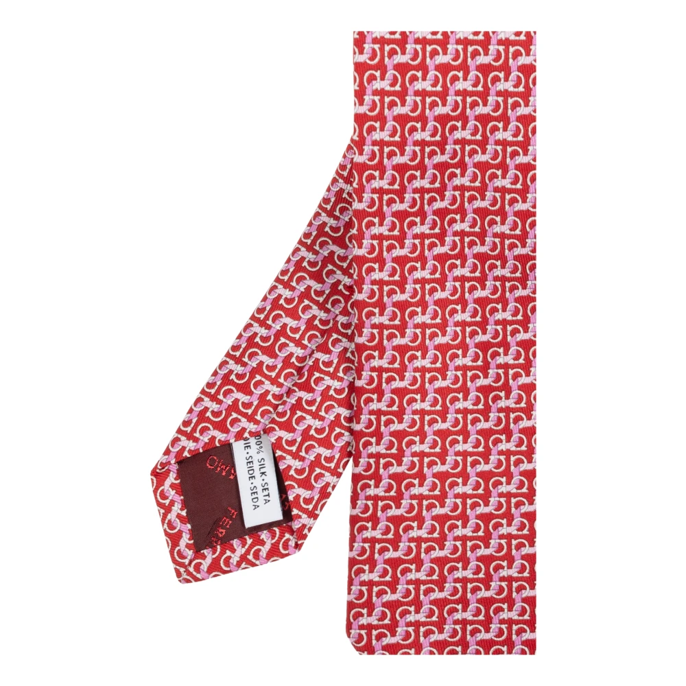 Salvatore Ferragamo Zijden stropdas Red Heren
