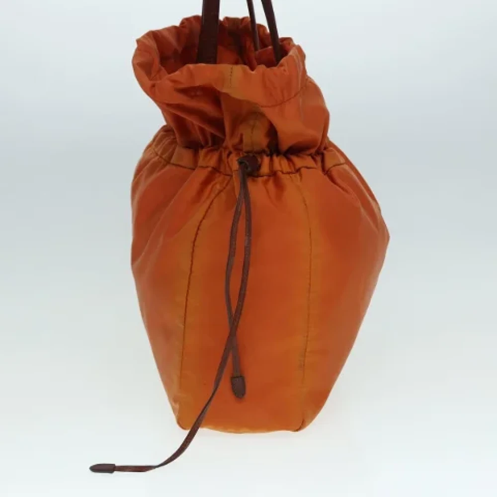 Prada Vintage Pre-owned Leather shoulder-bags Orange Dames
